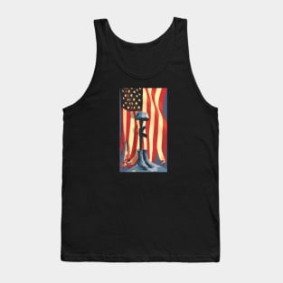 Fallen Soldier with Flag Tank Top